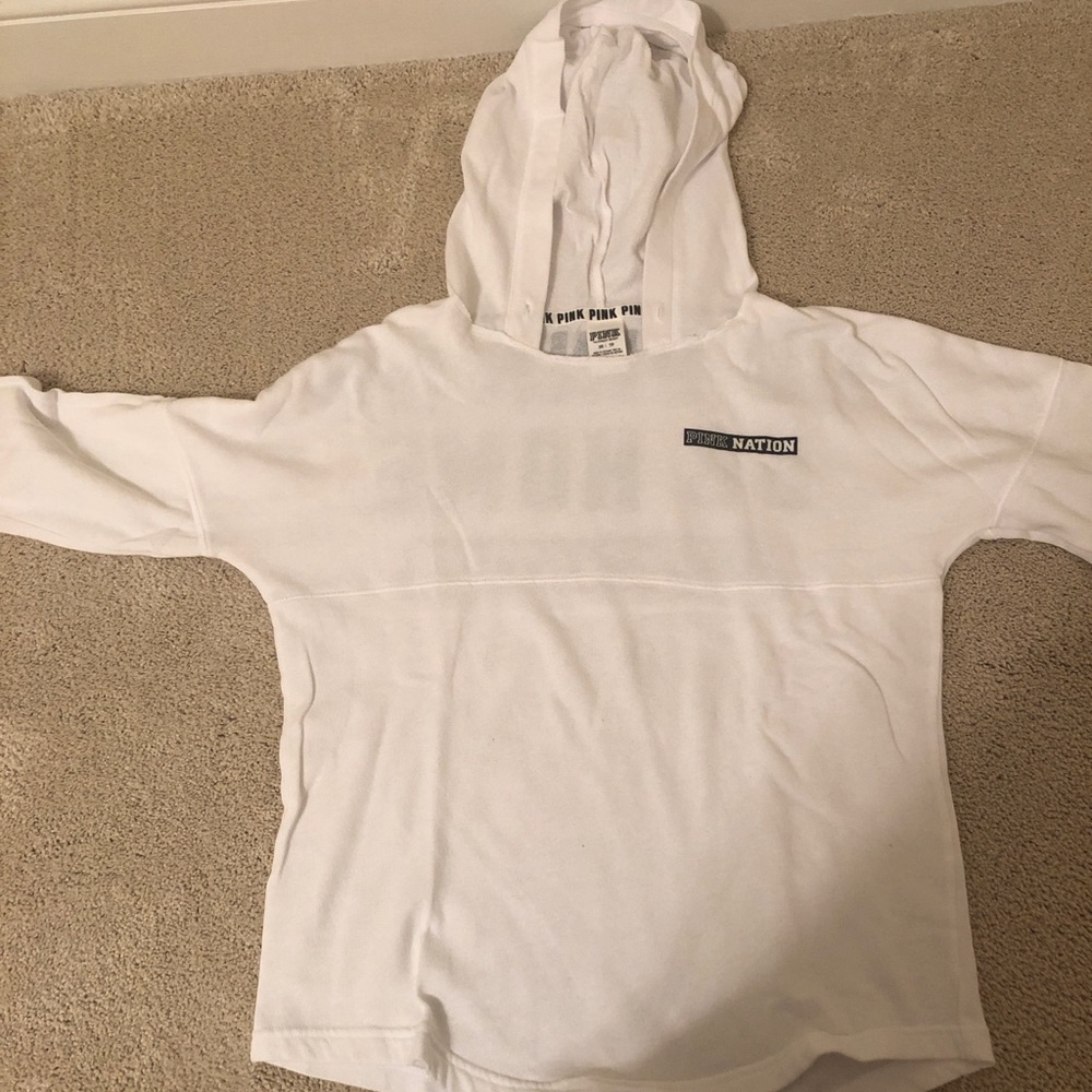 white sweatshirt